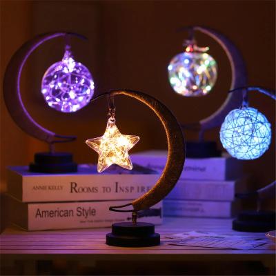 China Modern Statistical Novelty LED Star Moon Night Light Holiday Kids Gift Baby Room Decor Desk Lamp Modern Hot Sale for sale