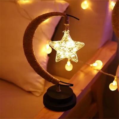 China Modern New Moon Star LED Night Lamp Decoration Party Holiday Lights Moon Light Indoor Fairy Lights for sale