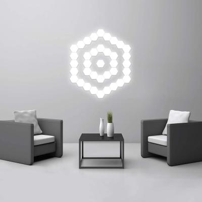 China Modern Creative Hexagon Creative Removable Hexagonal Modular Geometry Hex Touch Hex Wall Lamp Hex Honeycomb LED Splicing White Night Light for sale