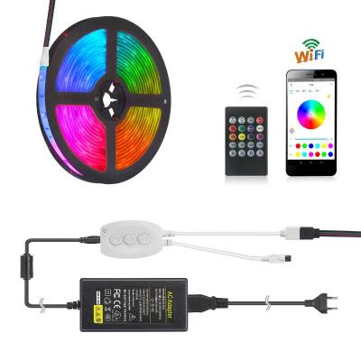 China LANDSCAPE RGB 5M 10m 150 LED Strip Light SMD 5050 IP65 Tuya WIFI Smart LED DC12V Waterproof Work with Amazon Alexa and Google Assistant for sale