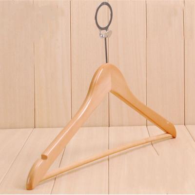 China China Flat Products Wholesale Hotel Wooden Anti-theft Hanger for sale