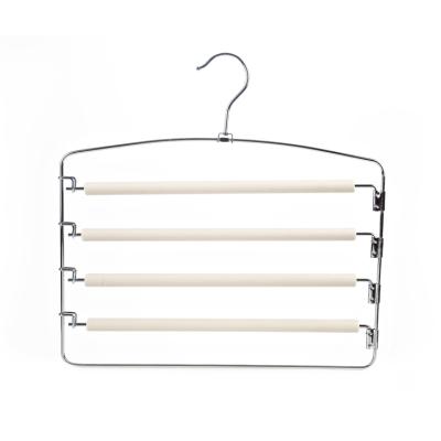 China Foam Covered Strong Heavy Duty Foam Covered Metal Metal Pants Hanger Multilayer Pants Hangers for sale