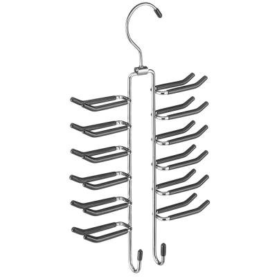 China Vertical Space Saving Space Saving PVC Coated Metal Link Belt 24 Hook Scarf Hanger Racks Hanger for sale