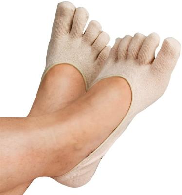 China Foot Moisturizing Five Fingers Women Toe Socks With Moisturizing Striped Gel 5 Toe Socks For Dry Cracked Feet And Rough Skin Repair for sale