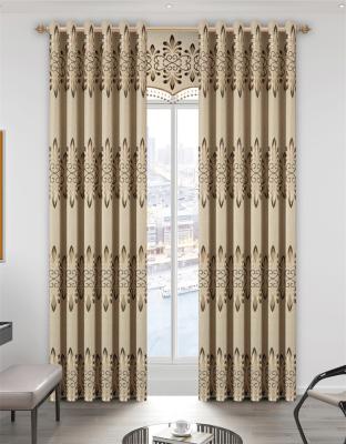 China Blackout Curtain Fabric Supplier Floral Jacquard Gold Curtain Fabric For Spanish for sale