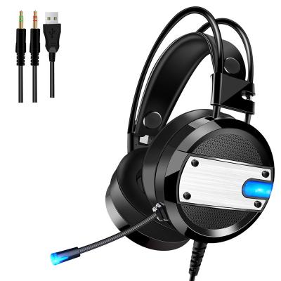 China Perfect stand 3.5mm PC RGB computer earphone+ microphone gaming headset sound wired 7.1 headphones earphone and gaming earphone for sale