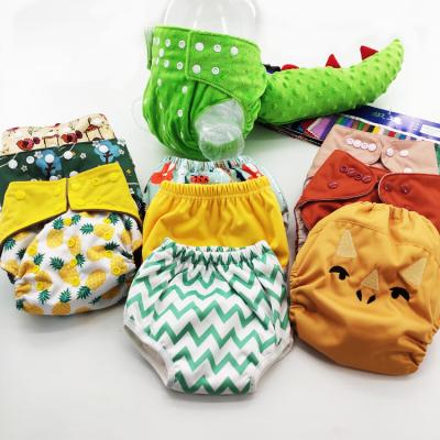 China New Printed Custom Design Reusable Pocket Diaper Pocket Cloth Diapers Washable Adjustable Cloth Diapers for sale