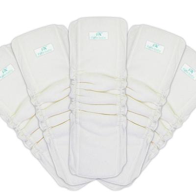 China Eco Friendly Soft Absorbent Plain Weave Baby Diaper Liners 4 Layer Bamboo Fiber Cloth Diaper Inserts for sale