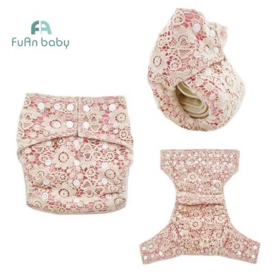 China Custom Lace Double Gusset Pant AWJ Cloth Diaper Adjustable Baby Plain Weave Waterproof Small Reusable Cloth Washable For Kids for sale