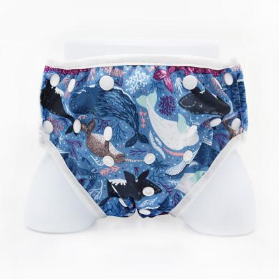 China Custom Printed Reusable PUL Print Baby Waterproof Beach Shorts Swimming Diapers for Kids for sale