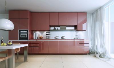 China High glossy lacquer kitchen cabinet,Project kitchen cabinet for sale