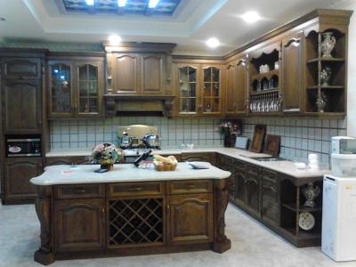 China Oak solid wood kitchen cabinet,Arc top kitchen cabinet door,Raised kitchen cabinet door for sale