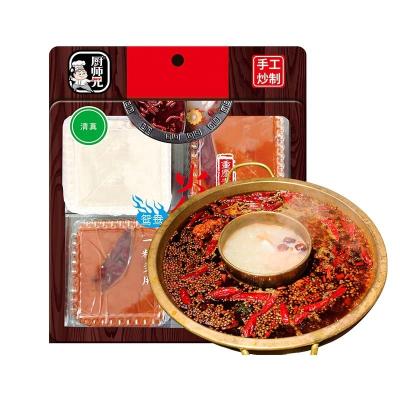 China Hot pot soup base 320g Mandarin Duck Hot Pot Base Spicy And No-Spicy Mixed Hotpot Soup For Restaurants And Family Cooking Hot Pot Seasoning Base for sale