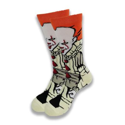 China Cartoon Character Antibacterial Wholesale Custom High Quality Men's Socks Novelty Tube Crew Seam Socks for sale