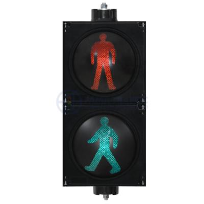 China PC Plastic Anti-UV High Flux 200mm Traffic Signal Light High Power Red And Green Pedestrian Head for sale