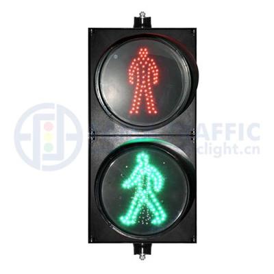 China PC LED Pedestrian Crossing Light 300mm Plastic Waterproof Anti-UV Dynamic Pedestrian Traffic Light for sale