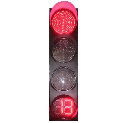 China Anti-UV Plastic PC 400mm RYG LED Traffic Lights Lights with Countdown Timer for sale