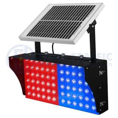 China Most PC Product Plastic Anti-UV Solar Traffic Lights Light 500x250mm Red and Blue Led Solar Flashlight for sale