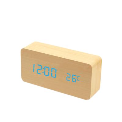 China Customization China Factory Customized Cheap Digital Led Wooden Alarm Clock for sale