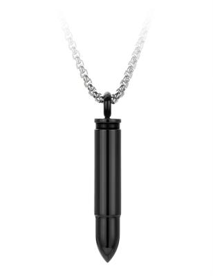 China Modern City jewelry, men's bullet box necklace - fine polishing, gold, silver or black, stainless steel pendant, necklace for sale