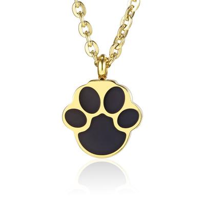 China Trendy Stainless Steel Footprint Necklace 18k Yellow Gold Filled Stainless Steel Jewelry Stainless Steel Body Jewelry for sale