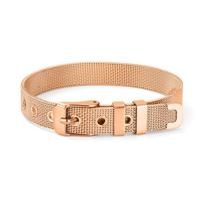 China Factory Outlet FASHIONABLE Stainless Steel Mesh Strap Adjustable Strap Stainless Steel Gold Plated Mesh Strap for sale