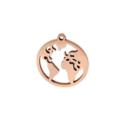 China Colorfast Factory Outlet Stainless Steel Map Necklace Stainless Steel Gold Plated Map Pendant for sale