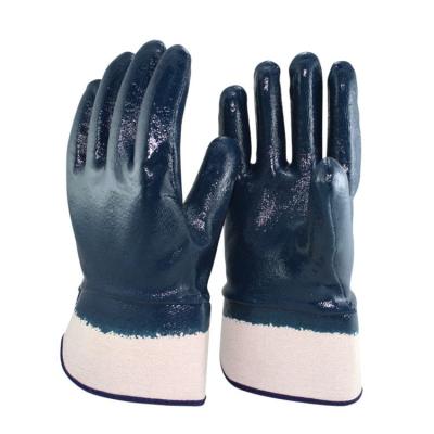 China Construction Labor Resources Nitriles Coated Palm Grip Gloves With Soft 100% Spandex Cuff for sale