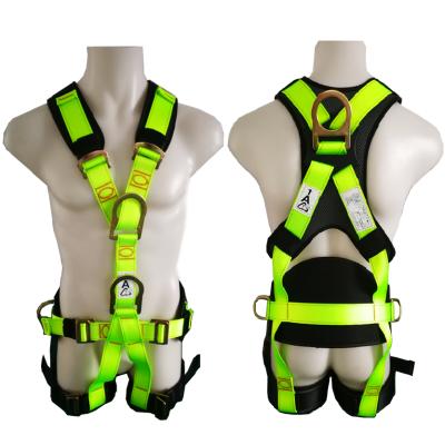 China Hot-selling Fall Arrest Personal Protection Waist Padding Safety Body Seat Belt Anti-fall Full Working Harness With Lanyard for sale