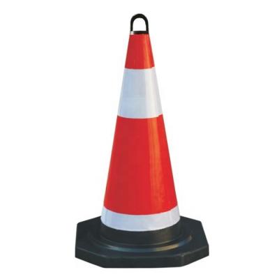 China Wholesale Super Flexible Reflective Soft Road Flexibility 70cm Rubber Traffic Traffic Cone With Lifting Hook for sale