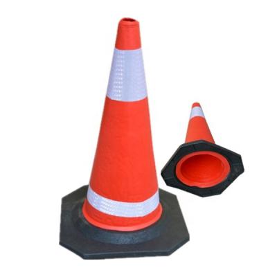 China Wholesale Most Popular Flat Flexibility Super Popular Construction Base Reflective Flowing Safety 50 cm 500 mm EVA Traffic Road Rubber Base Cones for sale