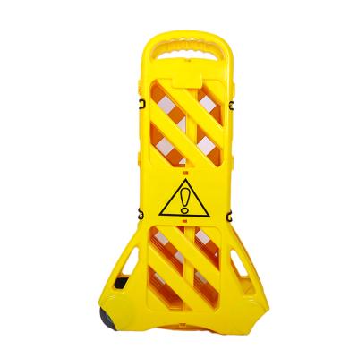 China High Quality Yellow PE Plastic Portable Expanding Barrier For Safety Warning Crowd Control for sale