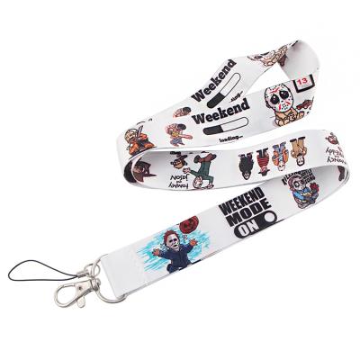 China Promotion/advertising/gift/decoration polyester 2021 LOW MOQ custom printing neck lanyard key chain nylon lanyard for big event tournament for sale