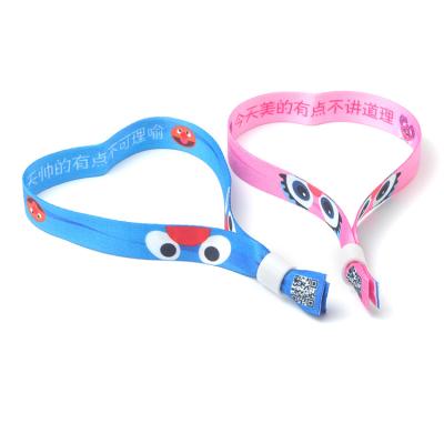 China Cheap Polyester Festival Cloth Baby Wristband Custom Printed Event Textile Polyester Woven Wristband Wedding Woven Wristband for sale