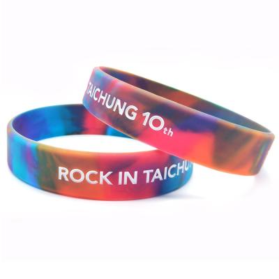 China Custom Europe Multi-colors Promotion Advertising LOGO Silicone Wristbands Wristbands for sale