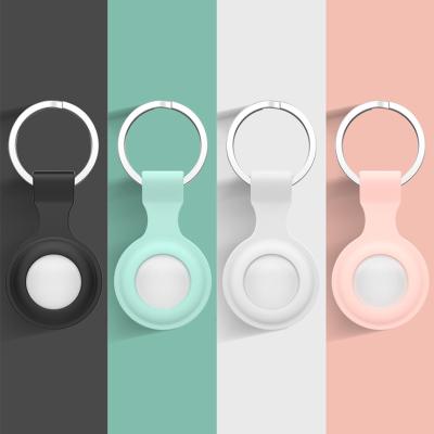 China Key Chain Ring Clip Holder For Apple Airtags Anti-fall Logo Customized Silicone Air Tag Case Cover Key Case For Airtag for sale