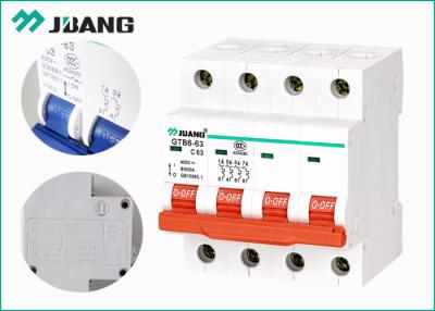 중국 점화/모터 회로를 위한 IEC 6kA 63Amp 4p 소형 차단기 판매용