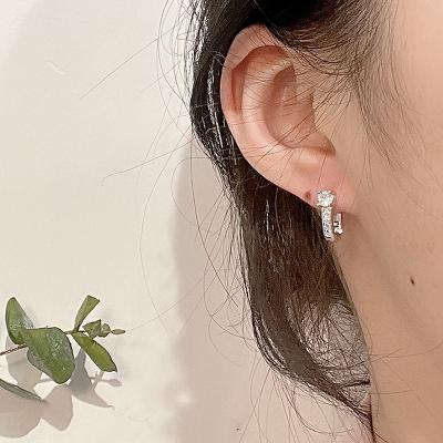 China CLASSIC Fashion Jewelry 14K Gold Ear Clip Around Round Shape Women Earrings Simple Zircon Circle Earring for sale