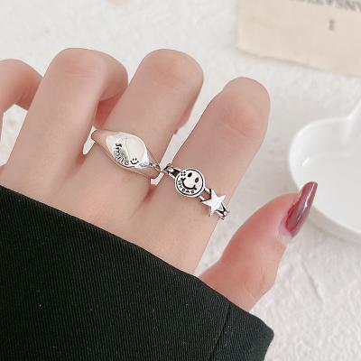 China Female sense of minority temperament Thai silver retro opening adjustable index finger ring CLASSIC star ring design for sale