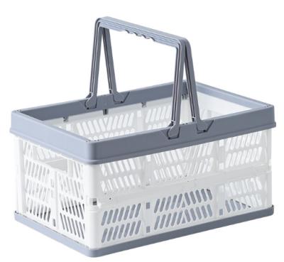 China 2021 Color Portable Folding Folding PP S Plastic M L Sizes Household Storage Shopping Hand Basket for sale