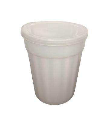 China Europe Round Shaped White Reusable Food Storage PP Water Cup With Lid Plastic Soup Cup for sale