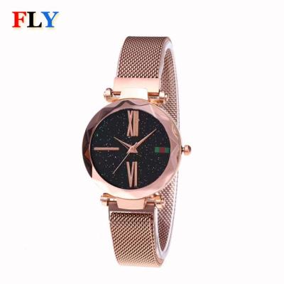 China Fashion Sky Quartz Alloy Time Watch Strap Steel Starry Buckle Ladies Magnet Watch for sale