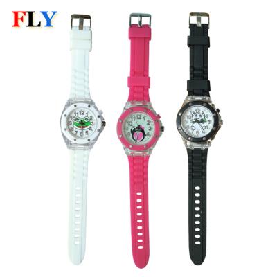 China Silicone analog watch back light with flashing light for sale