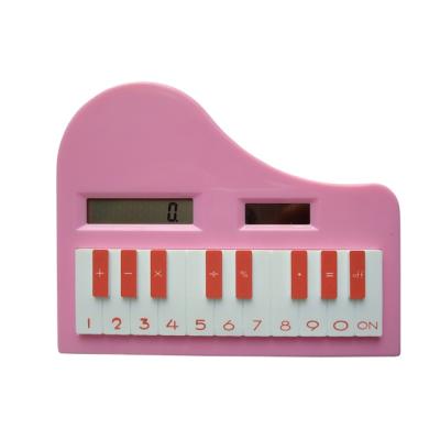 China New Calculator General Purpose Novelty Kids Love Piano Shape Solar Calculator for sale