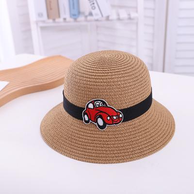 China Fashional Foldable Travel Brim Wide Bucket Straw Hat For Child Luxury Straw All Bucket Hats Kids Toddler Summer Beach Sun Hat Paper Hat for sale