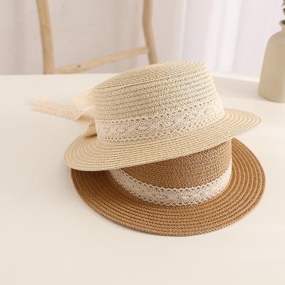 China Fashional Kids Straw Bucket Hats Outdoor For Kids Wide Brim Straw Hat Grass Straw Top Hat Summer Beach Sun Hat for sale