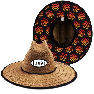 China Wholesale Fashional Jun Ze Style Hat Beach Summer Unisex Design Custom Wide BrimFashion Your Own Logo Straw Lifeguard Straw Hat for sale