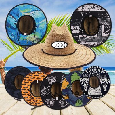 China Custom Made High Quality Wide Brim Beach Straw Hat Spring Brim Fashional Summer Cheap Outdoor Sun Luxury Beach Lifeguard for sale