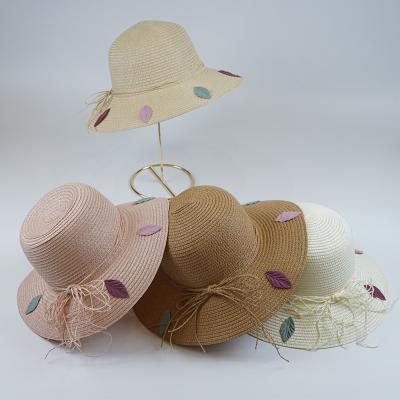 China Fashional Fashion Summer Custom Beach Sun Visor Sun Straw Bucket Hat Women Floral Sun Shade Outdoor Panama Hat for sale