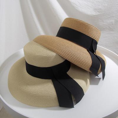 China Wholesale Straw Hats Fashion Women Brim Bucket Straw Hat Floral Summer Beach Sun Sunscreen Wide Top Hat for sale